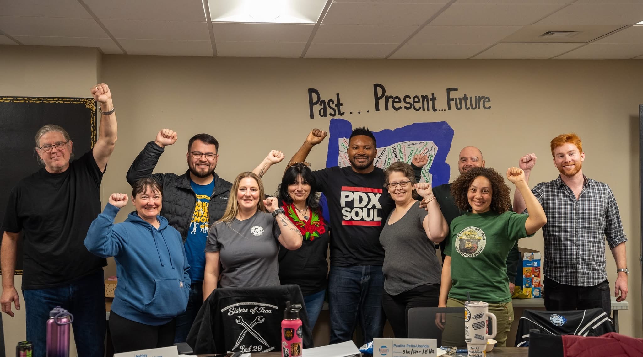 Teo with his oregon labor candidate school classmates